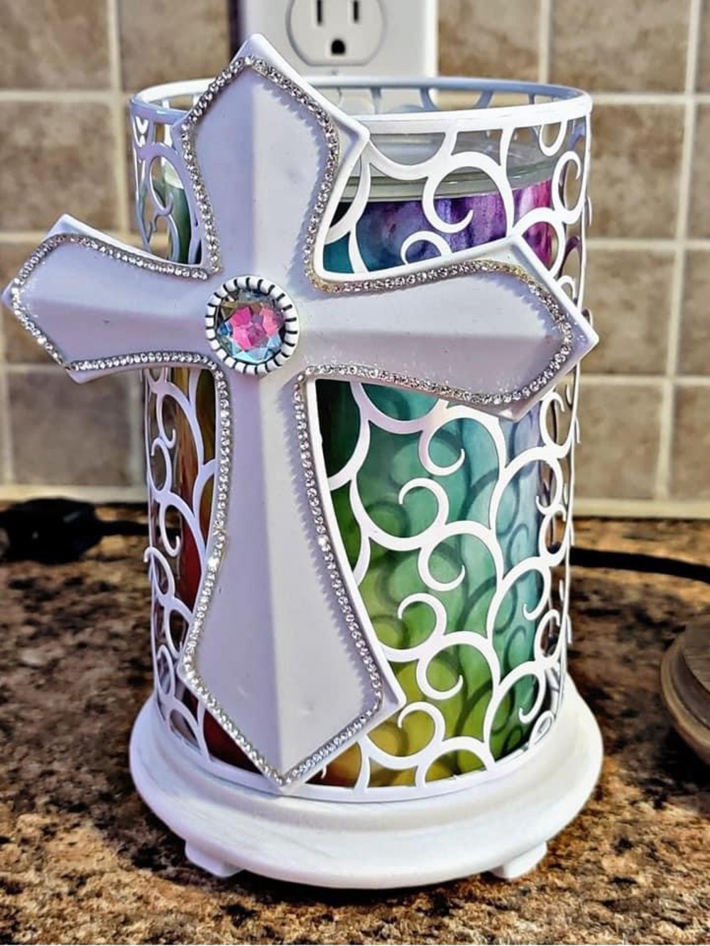 Pink Zebra White Decorative Cross Lantern Shade - Home Accents